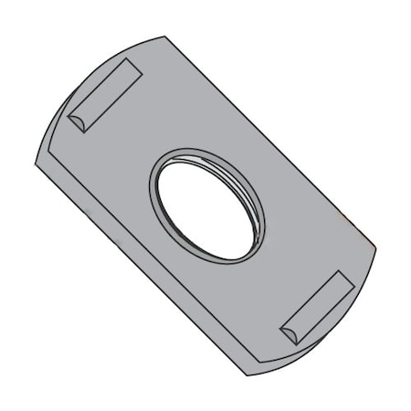 Newport Fasteners Tab Weld Nut, #10-24, Steel, 0.39 in Wd, 0.64 in Lg, 0.097 in Ht, 1000 PK 866473